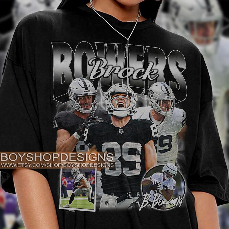 Vintage 90s Graphic Style Brock Bowers T-Shirt, Brock Bowers shirt, Vintage Oversized Sport Tee, Retro American Football Bootleg Gift