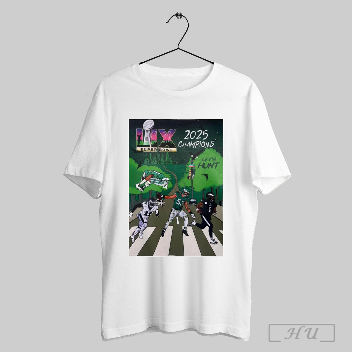 Trendy Official Poster Philadelphia Eagles Super Bowl Lix 2025 Champions Lets Hunt Shameless Soles Drawing Shirts