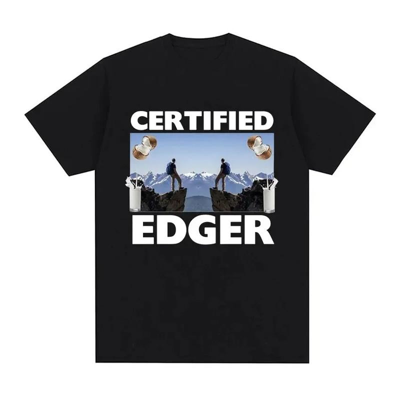 2024 Certified Edger Meme Graphic T Shirts Funny No Nut November Tops Clothing T-shirt Men Women Casual Fashion Cotton Tees Cotton   Streetwear Tshirt