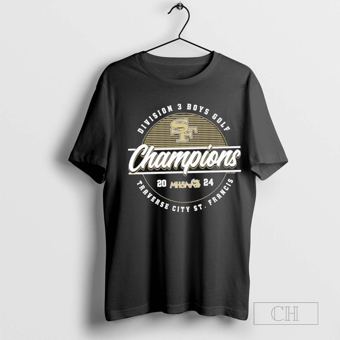 Traverse City St. Francis 2024 MHSAA Boys Golf Division 3 Champions T-shirt