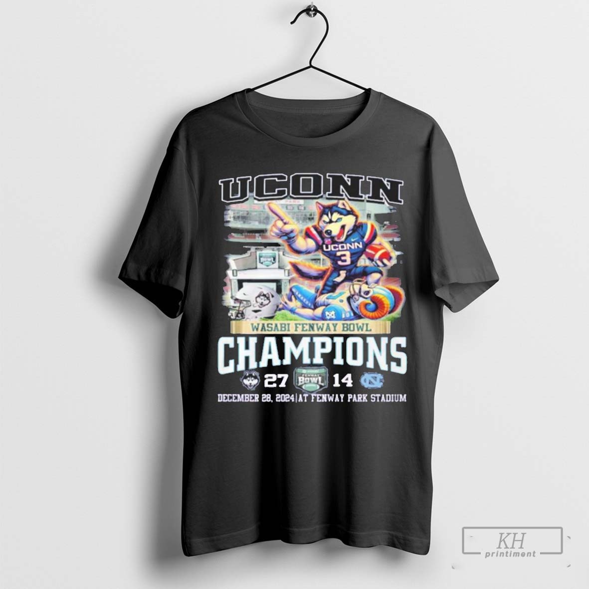 Uconn Huskies Wasabi Fenway Bowl Champions 27 14 2024 Shirt
