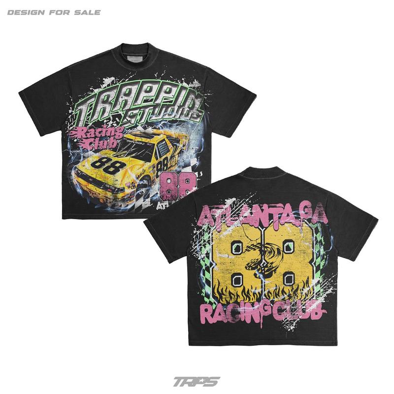 Y2K Graphic Atlanta Racing Club Personalize Printed Tshirt Casual Cotton Crewneck Classic