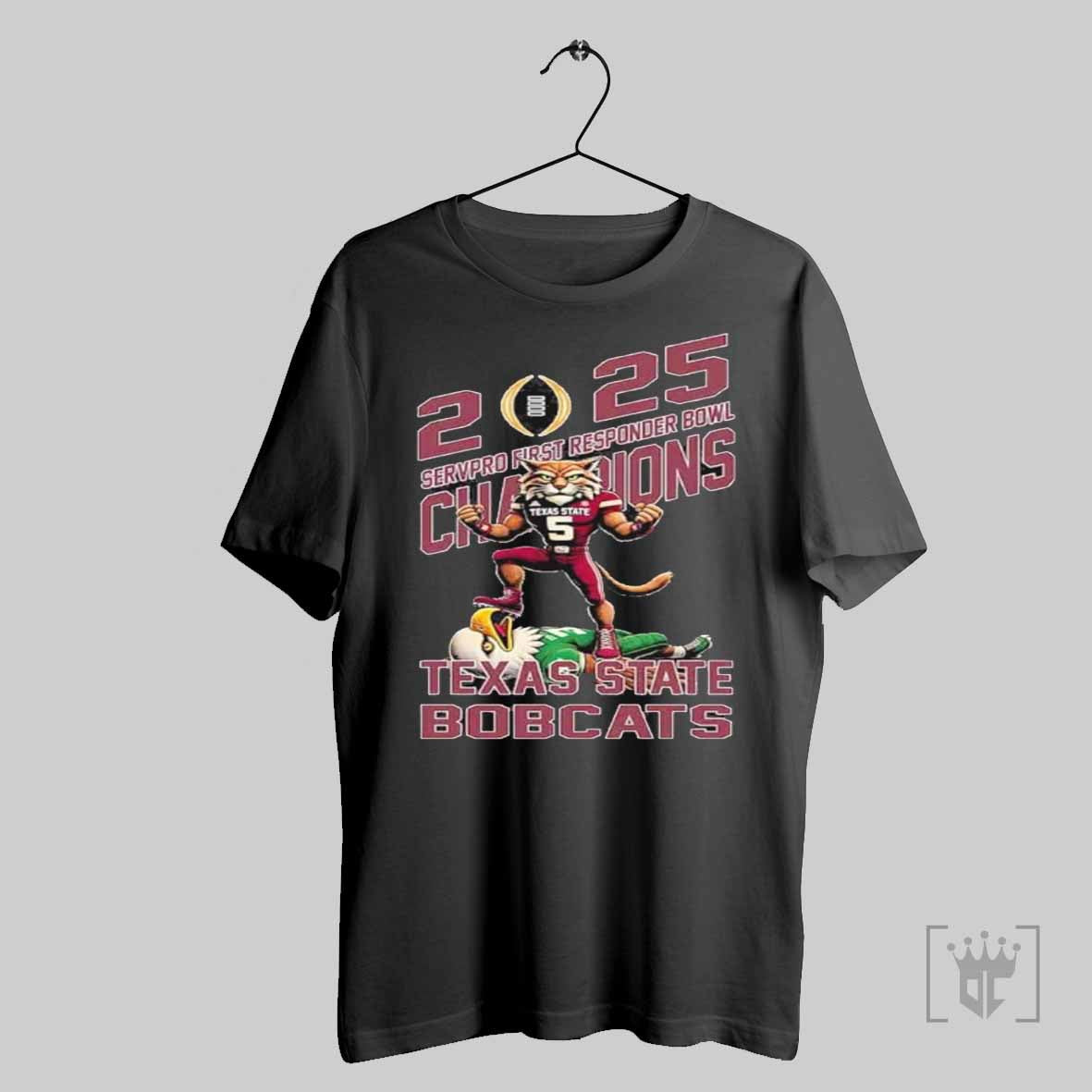 Texas State Bobcats Defeat North Texas Mean Green Mascot Servpro First Responder Bowl Champions Ncaa Bowl Games Season 2024 2025 T Shirt