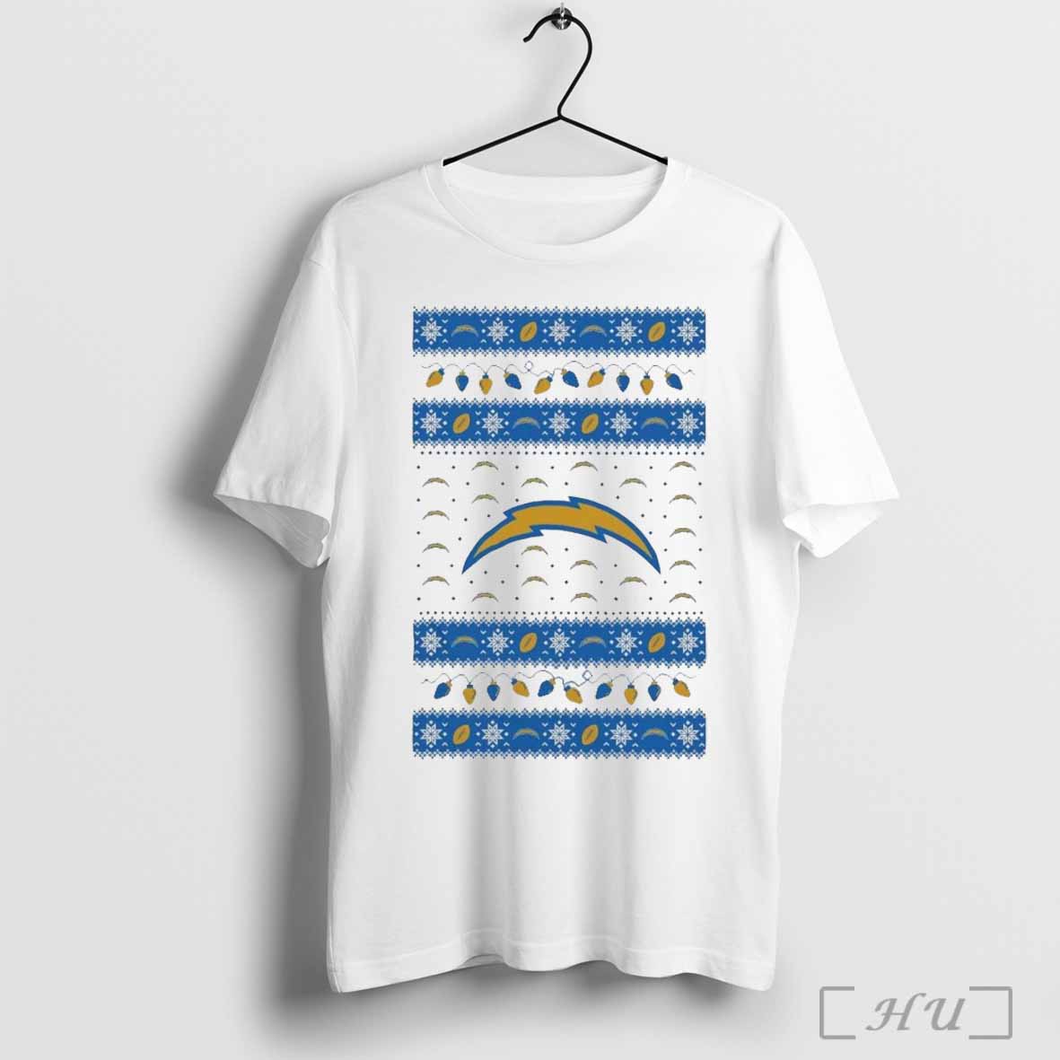 Official Los Angeles Chargers Holiday Lights Ugly 2024 Shirt