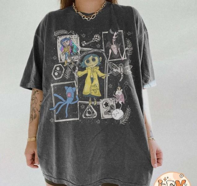 Retro Coraline Shirt, Vintage Halloween Coraline Shirt, Spooky movie Tee, Coraline Doll Shirt