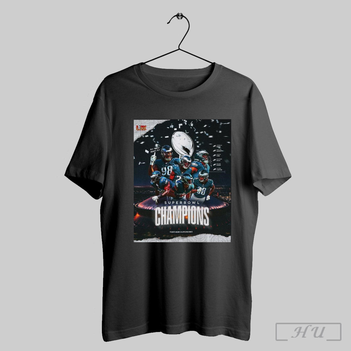 Trendy Philadelphia Eagles Victory Super Bowl Lix Champions Caesars Superdome Fly Philly Dawgs Fly Shirt