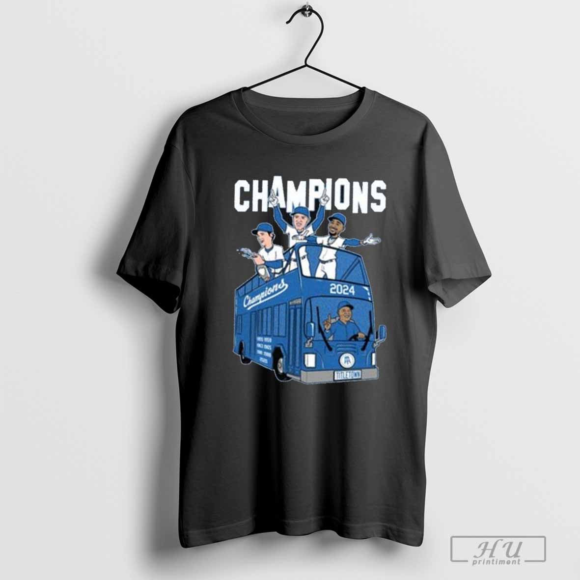 Titletown Bus LA Champions 2024 cartoon T-shirt, LA Champions 2024 Shirt