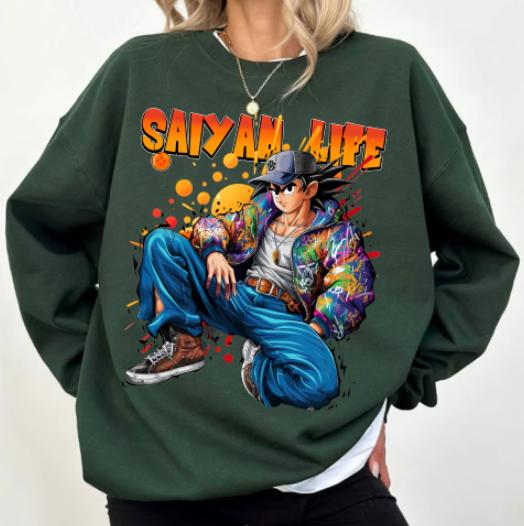 G0ku Saiyan Life Ver 3 Sweatshirt, Drag0n ball Sweatshirt Hoodie Shirt, animee shirt