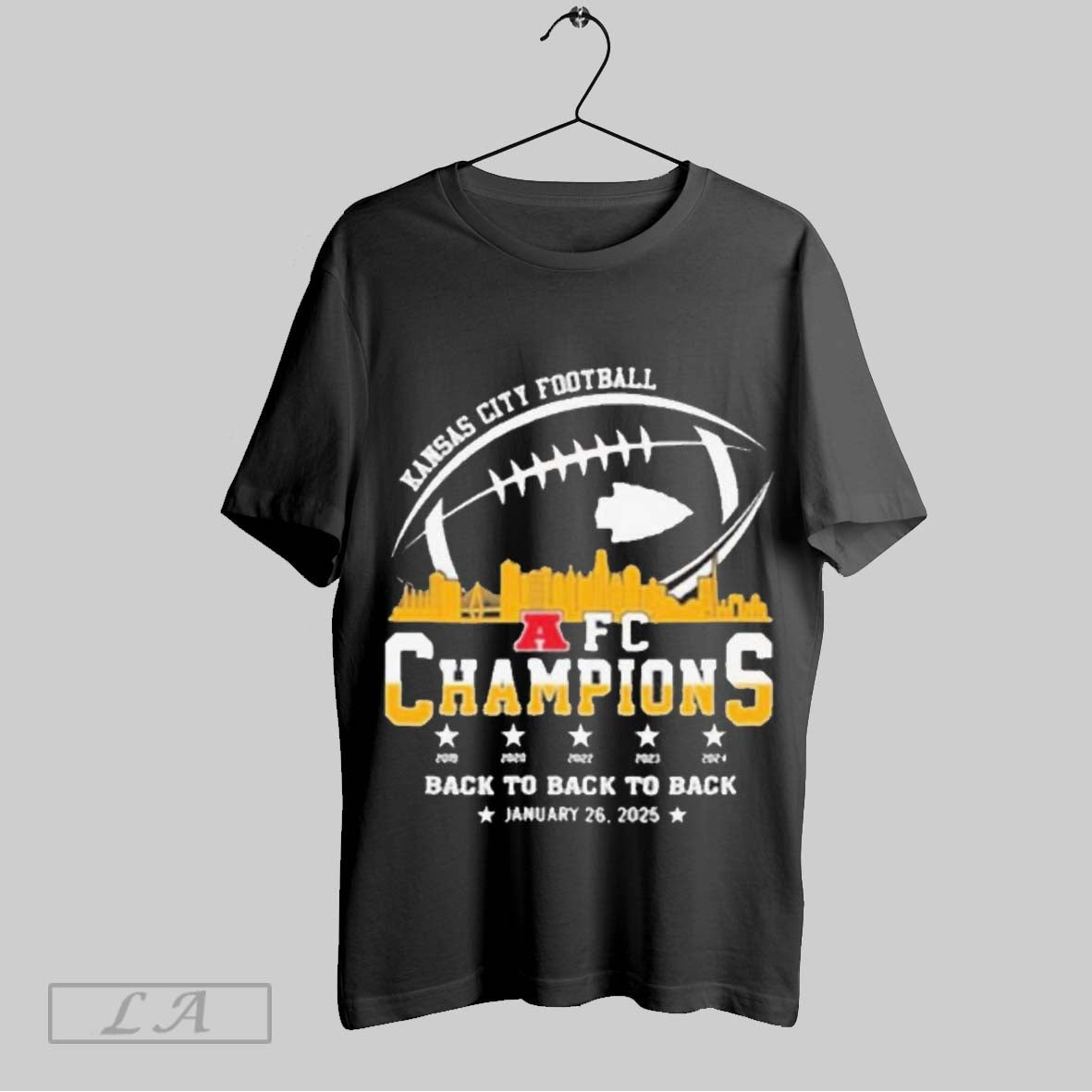 Top Kansas City Football 2024 2025 Afc Champions The American Football Champs Skyline Unisex Sweatshirt T Shirt