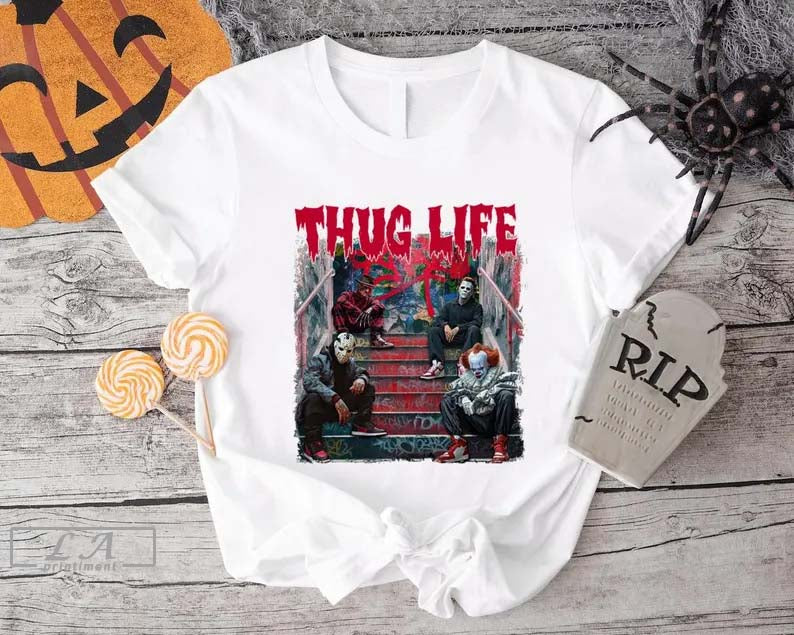 Thug Life Horror Movie Shirt, Movie Killer Shirt, Horror Characters Halloween Shirt, Michael Myers Jason Voorhees Shirt