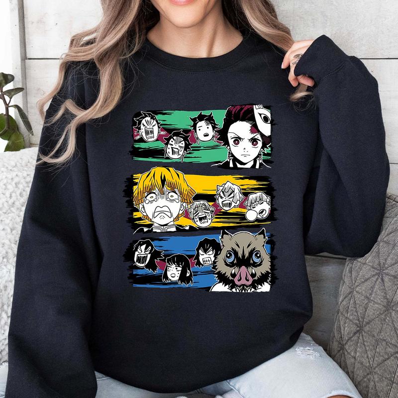 Demon Slayer team Shirt, Tanjiro Zenitsu Inosuke Shirt,Demon Slayer t-shirt, Kimetsu no Yaiba Shirt, Anime sweatshirt hoodie, Anime lover t-shirt Mens