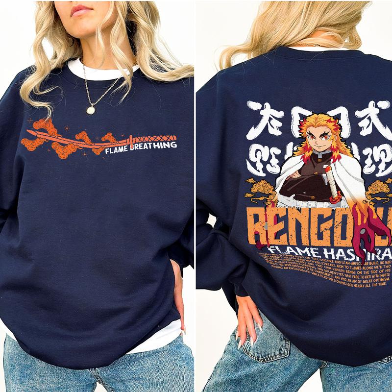 Rengoku Flame Hashira Shirt, Kyojuro Rengoku Sweatshirt Hoodie, Demon Slayer t-shirt, Kimetsu no Yaiba Shirt, Anime sweatshirt hoodie, Anime lover t-s