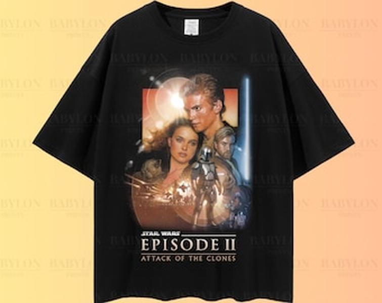 Vintage Attack Of The Clones Shirt Star Galaxy'S Edge Wars Movie Poster Shirt Anakin Skywalker Padme Amidala WDW Star Galaxy'S Edge Wars Gift