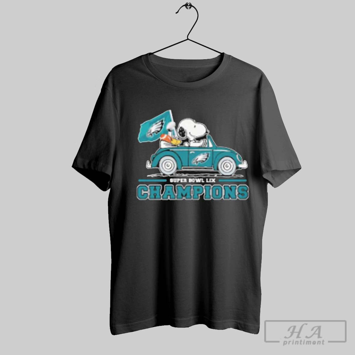 Top Snoopy And Woodstock Driving Car Philadelphia Eagles Philly Super Bowl Lix Champions 2025 T Shirts