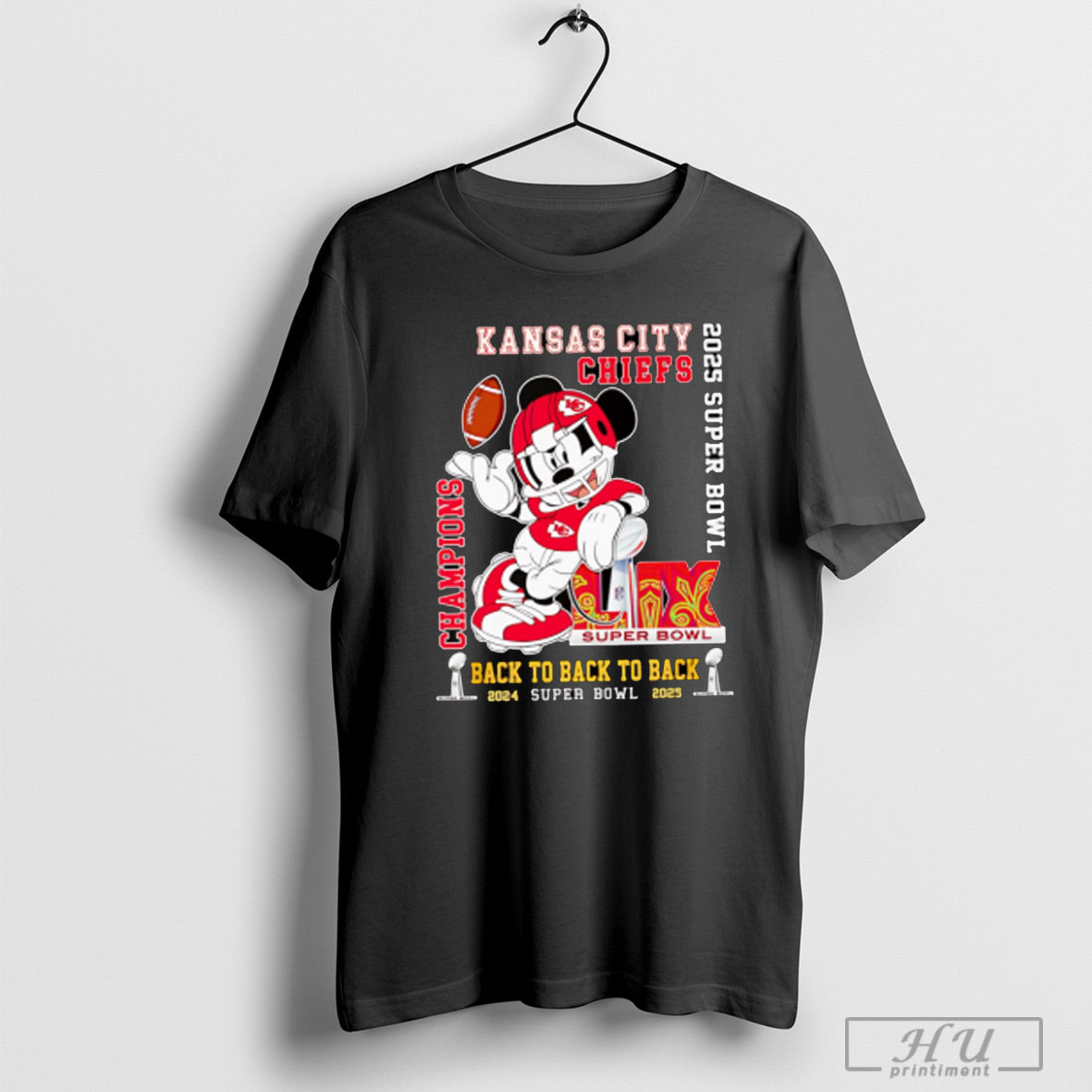 Trendy Mickey Mouse Kansas City Chiefs 2025 Super Bowl Champions Back To Back T Shirt
