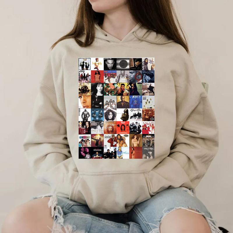 90's R&B Album Cover Tshirt Sweatshirt Hoodie, Black History Shirt, 90's Party, Gift For Fan, Raised On 90's R&B, Unisex Sweater Pullover Tee