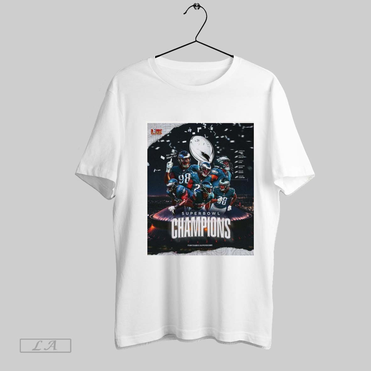 Top Jordan Davis Nakobe Dean Jalen Carter Super Bowl Lix Champions Eagles Win Chiefs Feb 9 2025 Poster Unisex Sweatshirt T Shirt