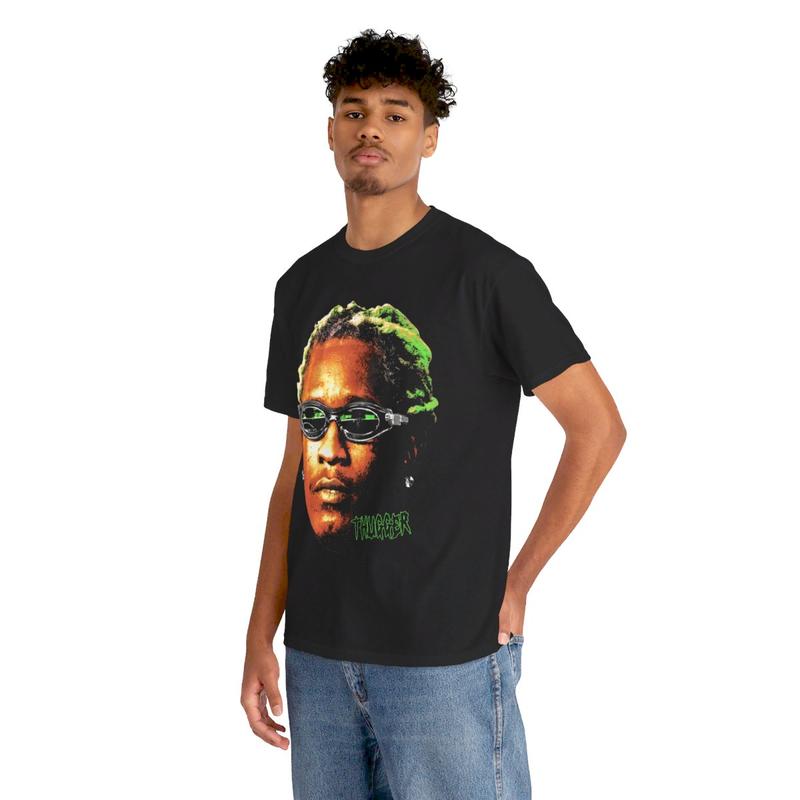 YOUNG THUG T-SHIRT Rap Tee Concert Merch Free Thugger Slime Season Green Rare Hip Hop Graphic Print Casual Classic Cotton Menswear Retro Top Vintage C