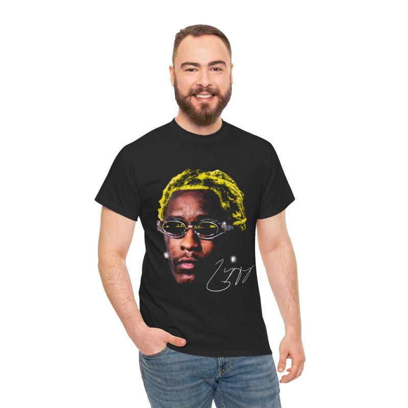 YOUNG THUG T-SHIRT Rap Tee Concert Merch Free Thugger Slime Season Yellow Rare Hip Hop Graphic Print Casual Cotton Menswear Top