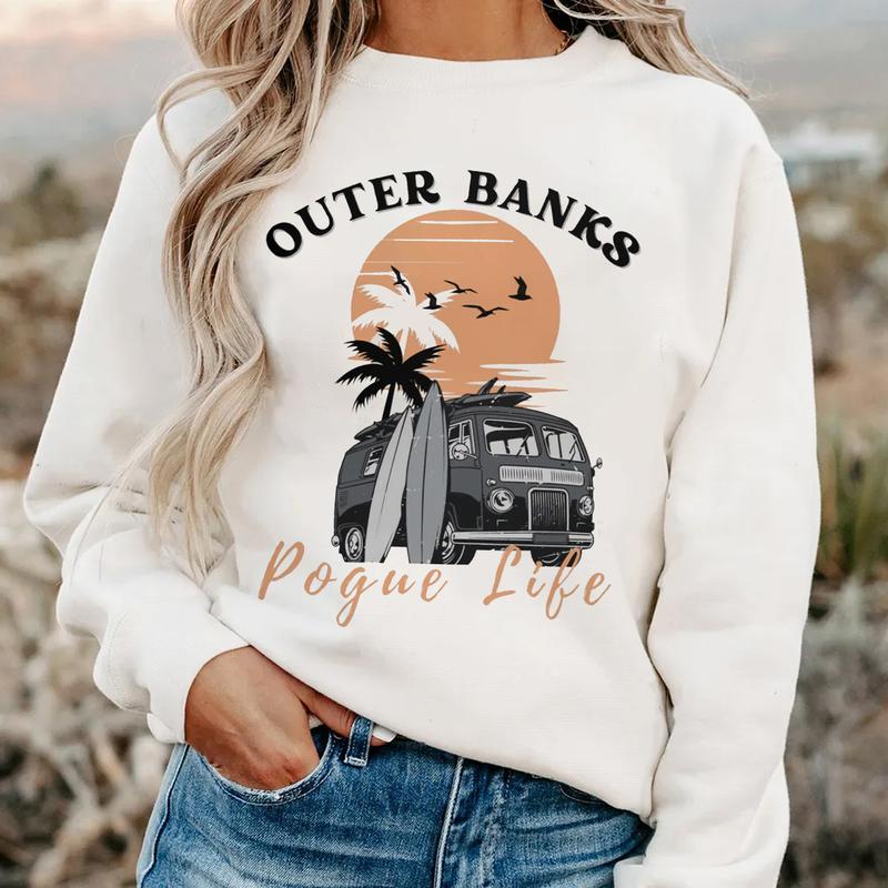 Vintage Outer Banks OBX Pogue Life Sweatshirt,Gift For Movies Lovers, Gift For Men And Women Casual Womenswear Comfortable Fabric Unisex