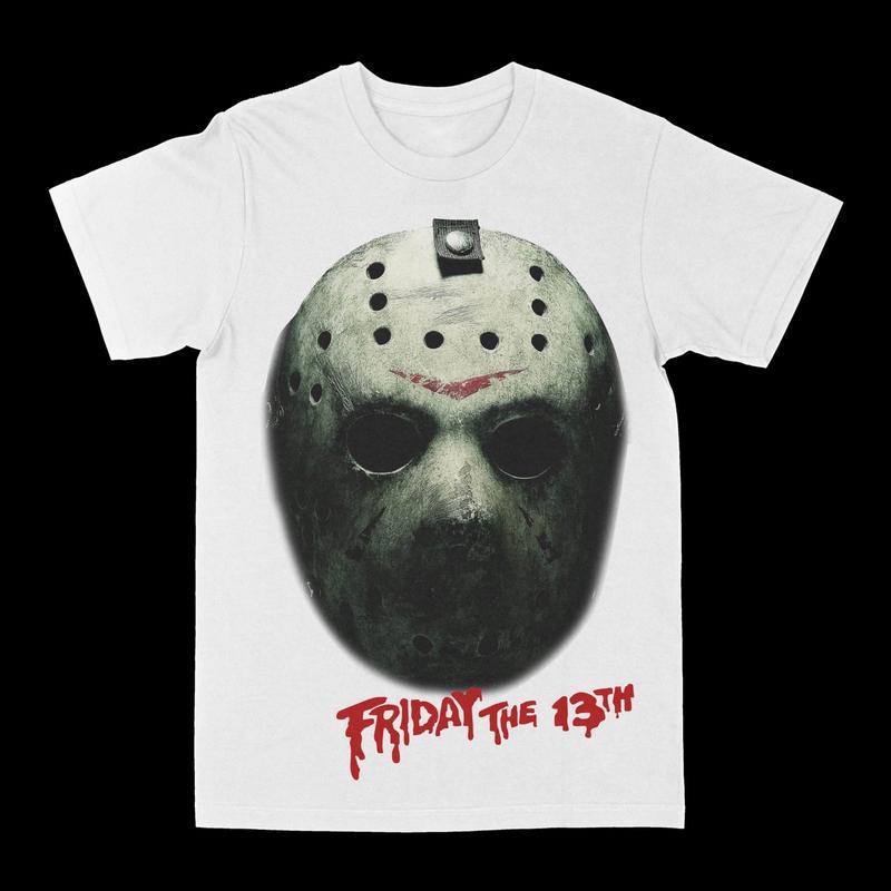 Friday The 13th Mask Vintage Graphic Tee, Jason Voorhees Hockey Mask, horror characters movies men's vintage 90s graphic tees
