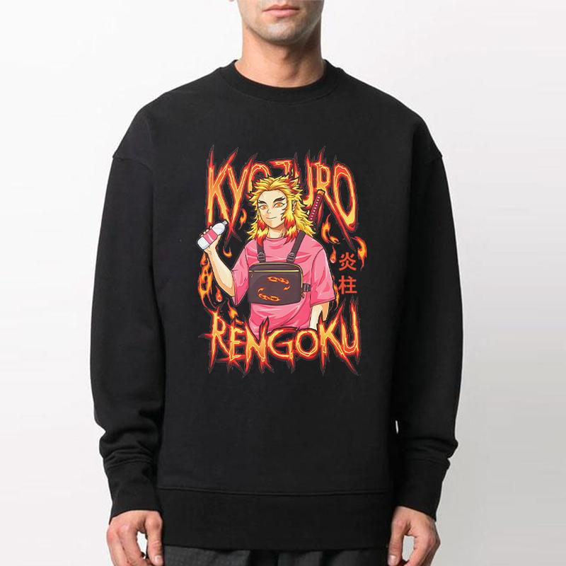 Kyojuro Rengoku Sweatshirt Hoodie, Rengoku Flame Hashira Shirt, Demon Slayer t-shirt, Kimetsu no Yaiba Shirt, Anime sweatshirt hoodie, Anime lover t-s