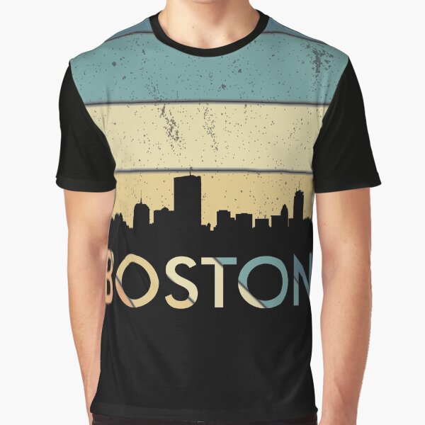 Boston Vintage Design Silhouette Design Sunset Design Atlanta Skyline Graphic T Shirt