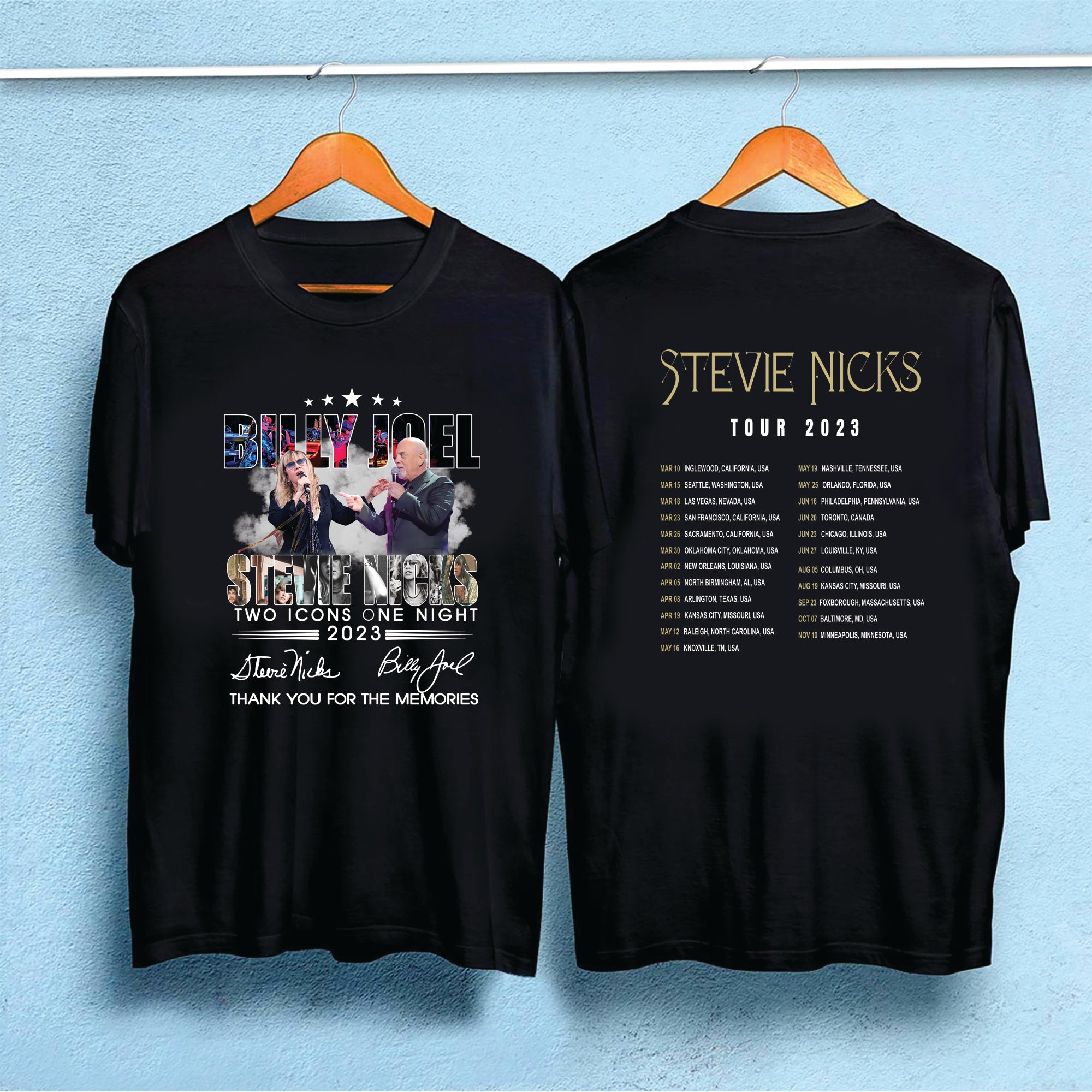 2023 Billy Joel Stevie Nick Two Icons One Night Shirt