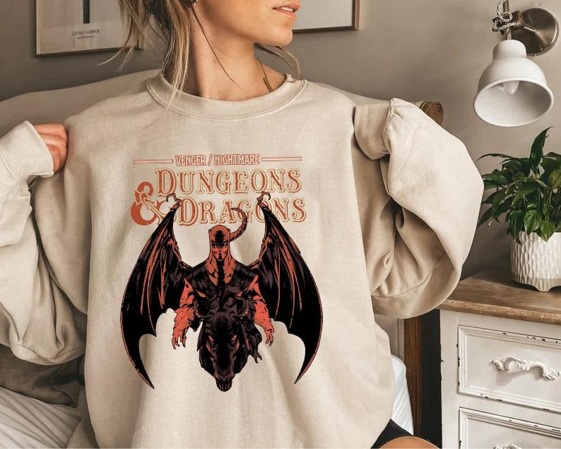Vintage Dungeons & Dragons SWEATSHIRT, DnD Sweatshirt, DnD Shirt, Dungeon Master Sweatshirt, Fantasy Role Playing Game Shirt, D20, RPG, Venger/nightmare Dungeon & Dragon retro shirt, Dnd Dungeons and Dragons shirt