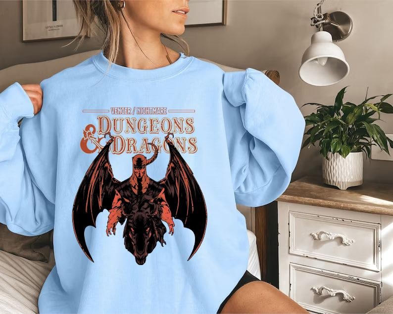 Vintage Dungeons & Dragons SWEATSHIRT, DnD Sweatshirt, DnD Shirt, Dungeon Master Sweatshirt, Fantasy Role Playing Game Shirt, D20, RPG, Venger/nightmare Dungeon & Dragon retro shirt, Dnd Dungeons and Dragons shirt