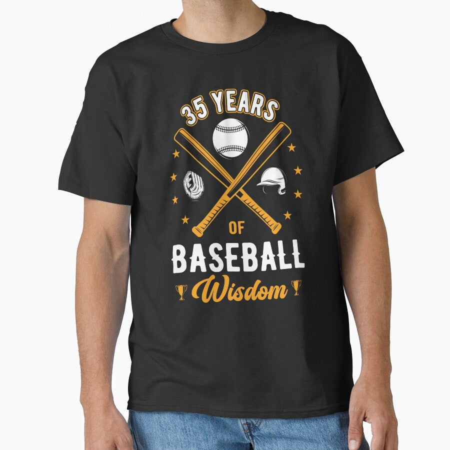 35th Birthday Baseball Player Gift 35 Years Baseball Coach Classic T-Shirt