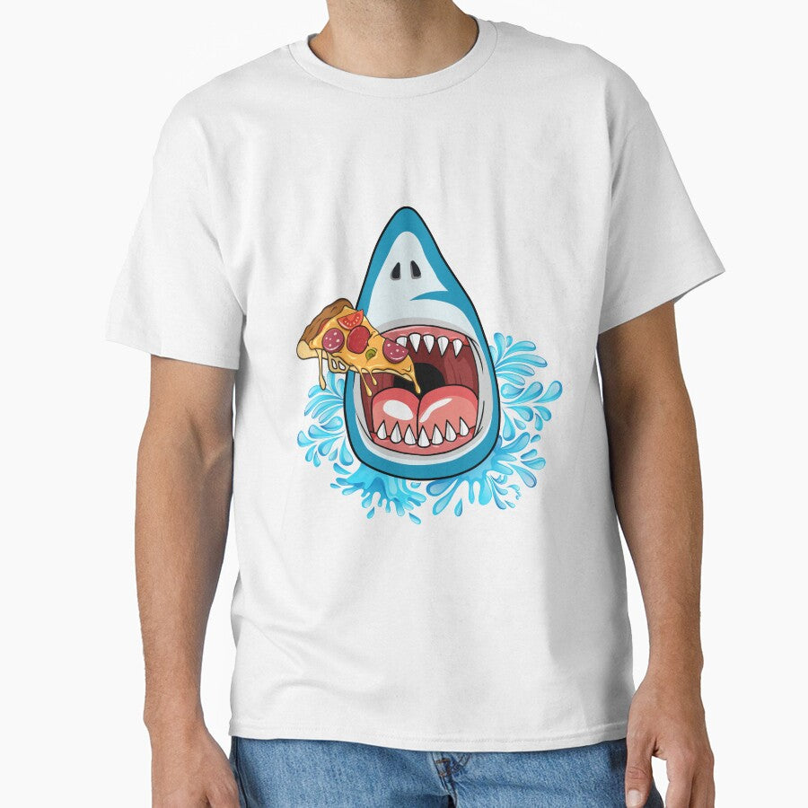 Whimsical Shark Eating Pizza by CreativeCranium
