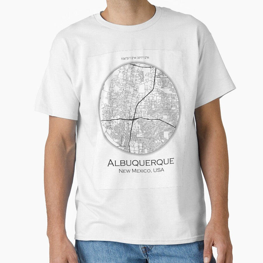 Albuquerquenew Mexico Usa City Road Map Classic T Shirt