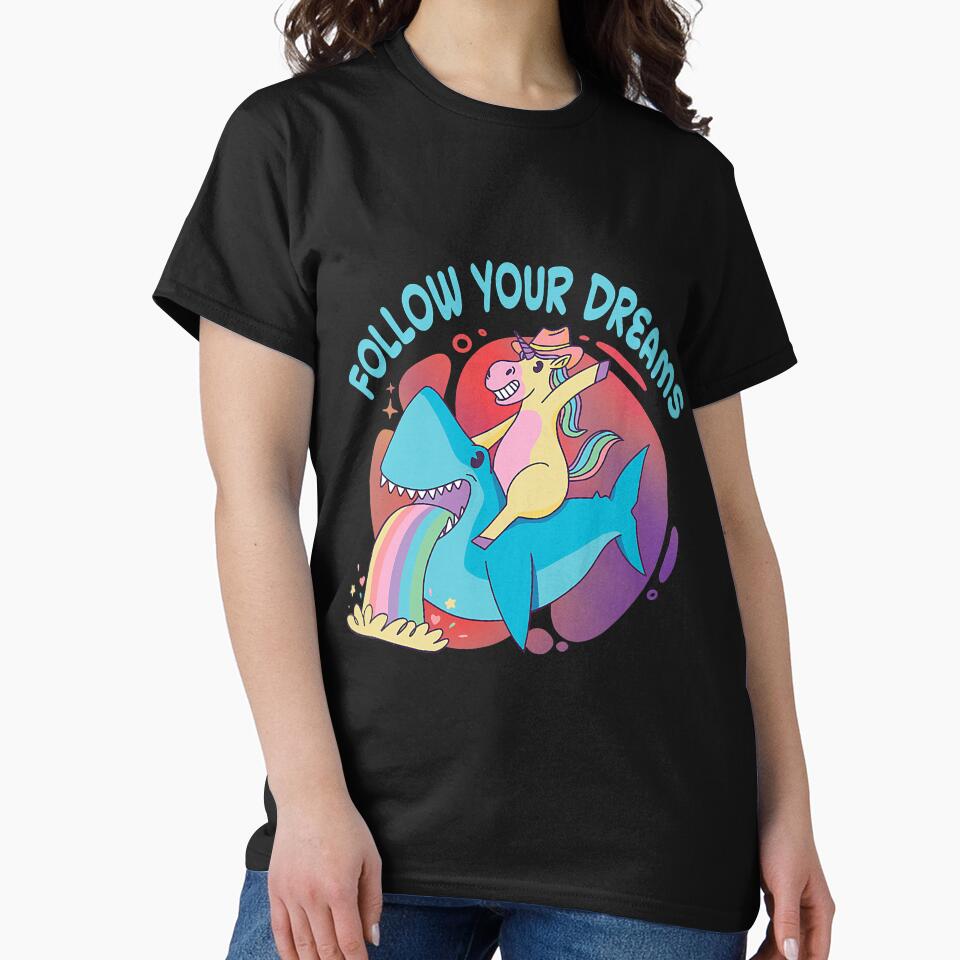 Unicorn On Shark Follow Your Dreams by unassertive19