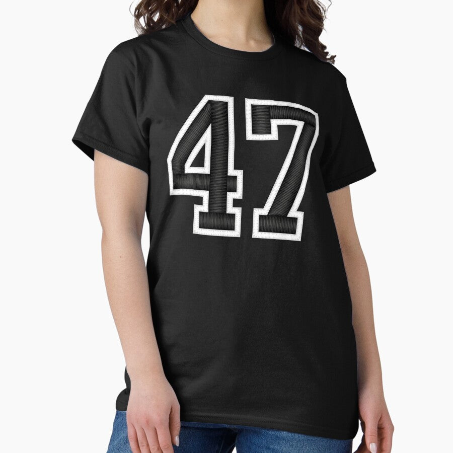 47 Black Jersey Sports Number forty-seven Football 47 Classic T-Shirt