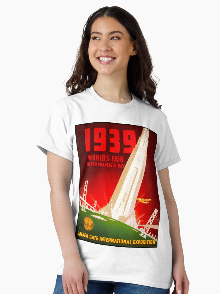 1939 worlds fair vintage travel poster Classic T-Shirt
