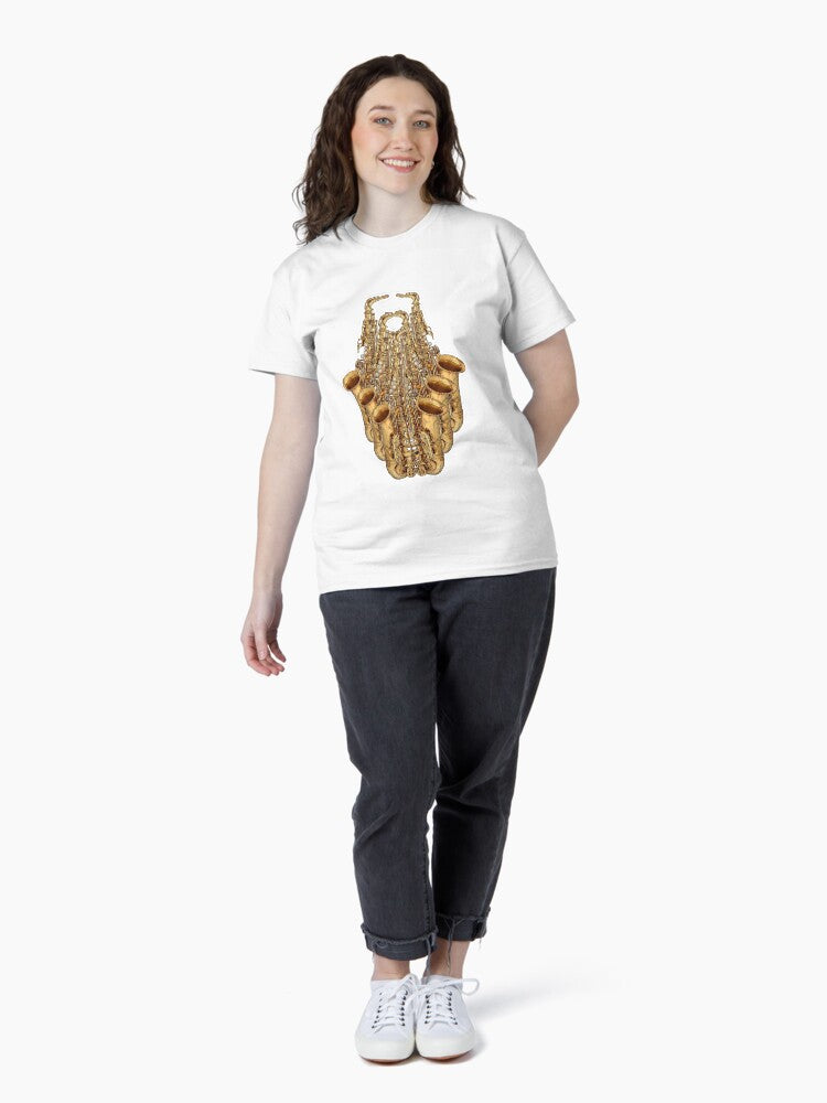 The Golden Saxo | Six Saxophones, Sax Jazz Romantic Music Classic T-Shirt