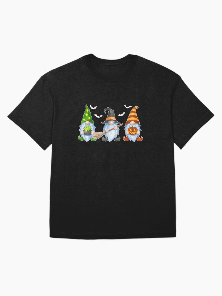 Halloween Gnomes Cute Autumn Pumpkin Fall Funny Holiday Oversized T-Shirt