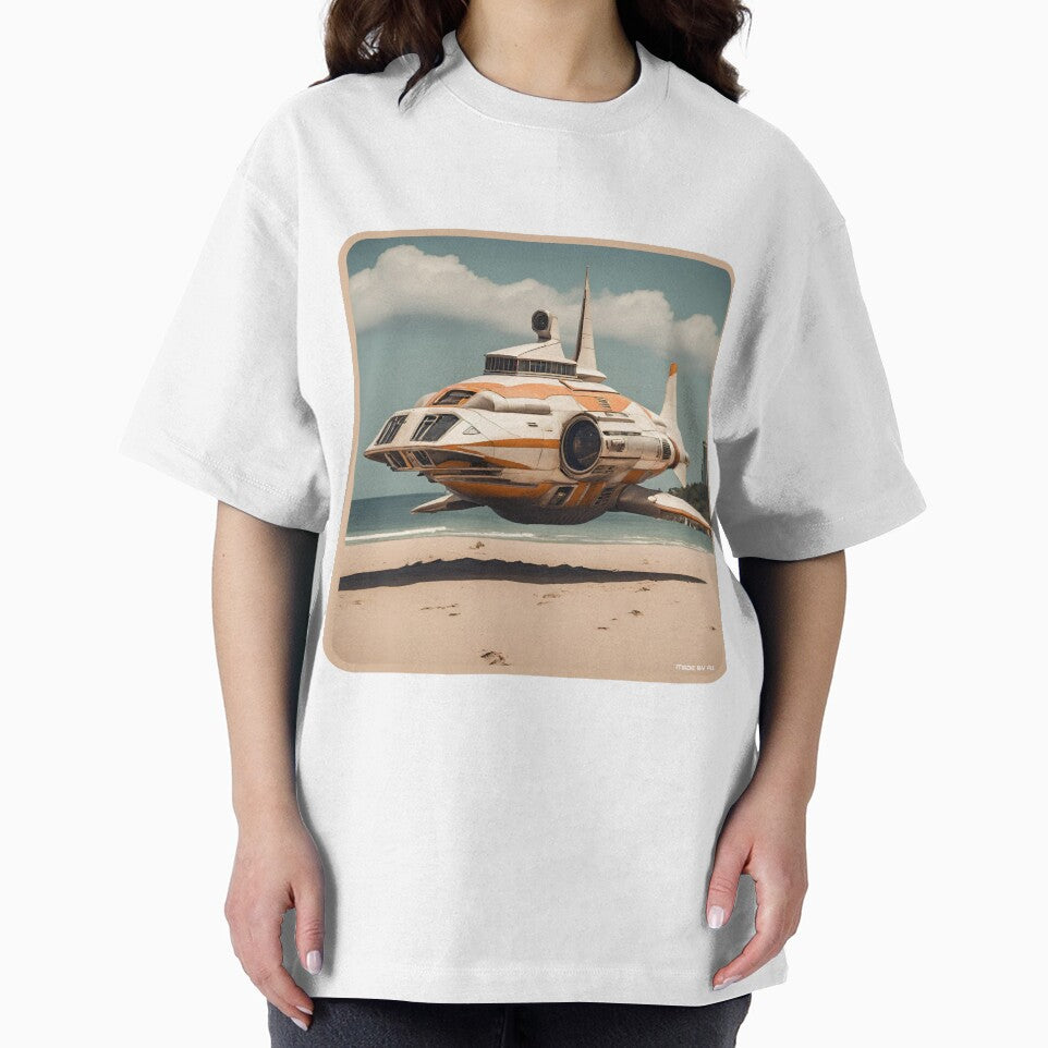 Scifi Shark Spaceship on a beach by Funktastic Designs